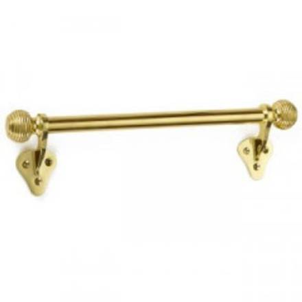 Traditional Hardware THD203/PB Victorian Sash Bar Reeded Knob Ends 305mm Polished Brass