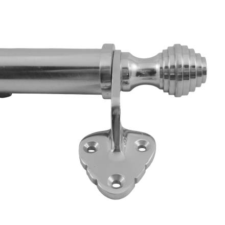 Traditional Hardware Victorian Sash Bar Reeded Knob Ends 450mm Chrome Plated