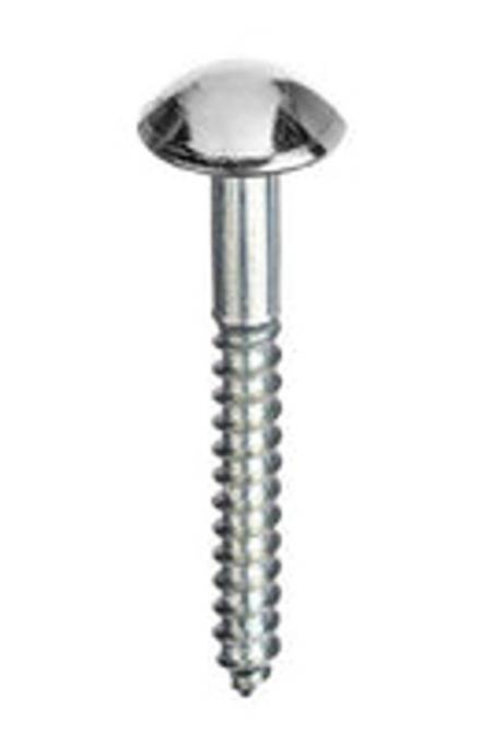 Unifix Mirror Screw Chrome Plated Dome Top BZP No.8 x 1-1/4" Pack of 4