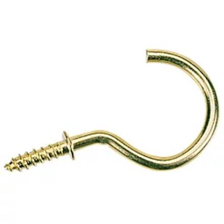 38mm Electro Brass Cup Hook (Pack of 6)