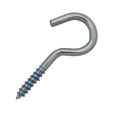 Unifix 60mm Bright Zinc Plated M Hook Screw Hook - Pack of 6