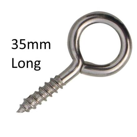 Unifix 35mm Bright Zinc Plated Screw Eye - Pack of 10