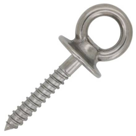 Unifix 65mm Bright Zinc Plated Screw Eye - Pack of 5