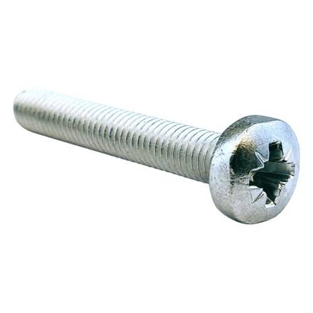 Owlett-Jaton M4 x 12mm Bright Zinc Plated Pozi Pan Head Machine Screw DIN 7985Z - Bag of 10