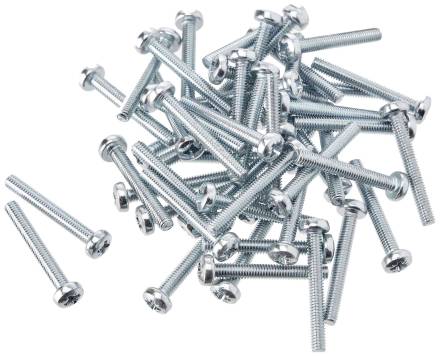 M5 x 25mm BZP Pan Head Machine Screw (Pack of 10)