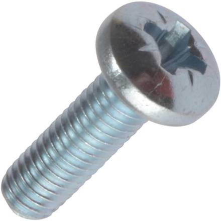 BZP Pan Head M6 x 25mm Machine Screws (Pack of 10)
