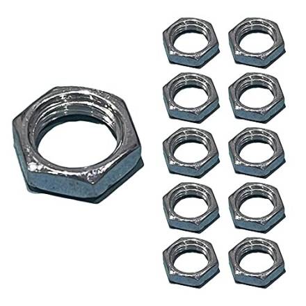 M10 Bright Zinc Plated Hex Full Nut - Pack of 10