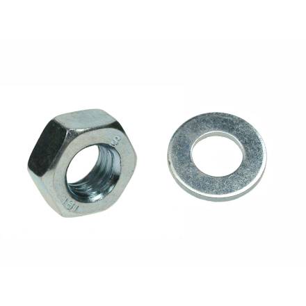 Unifix M6 Bright Zinc Plated Full Hex Nut and Form A Washer Pack of 20