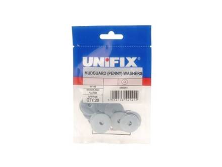Unifix M8 x 25mm Bright Zinc Plated Mudguard (Penny) Washers HV140 - Pack of 20