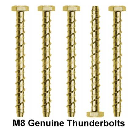 Thunderbolt All-Purpose Hex Head Masonry Anchor Screw M8 x 130mm Zinc Yellow Plated