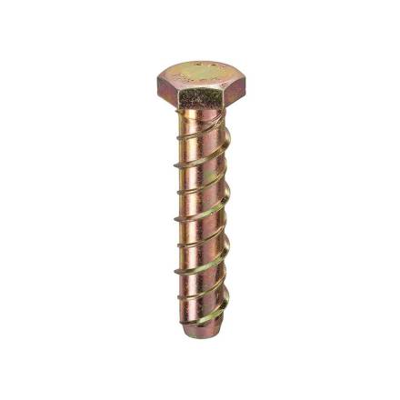 Unifix Thunderbolt M8 x 150mm Hexagonal Head Masonry Anchor Screw - Zinc and Yellow