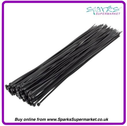 300mm Black Cable Ties (Pack of 100)