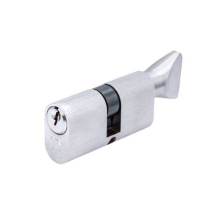Zoo Hardware Vier V5 70mm Oval Profile 5-Pin Cylinder and Turn - Satin Chrome