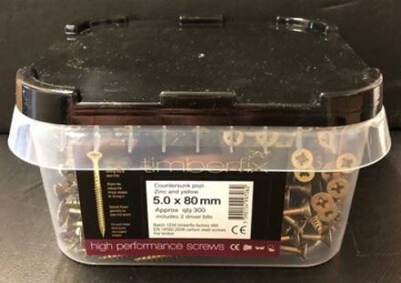Unifix Vortex Multi-Purpose Power Screw 5.0 x 80mm Zinc and Yellow CE (Box 100)