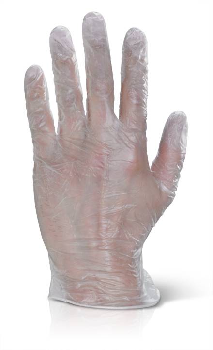Beeswift Vinyl Powder Free Disposable Gloves Clear Medium - Box of 100