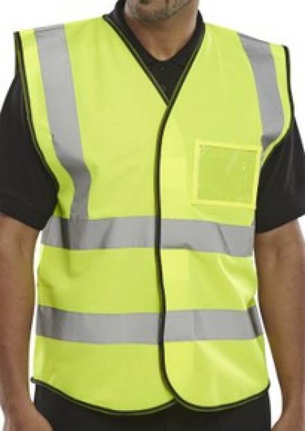Beeswift B-Seen Hi-Vis Waistcoat EN ISO 20471 Class 2 Yellow Large