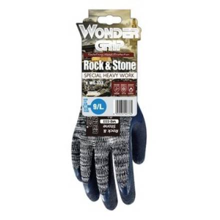 WonderGrip WG-333 Rock and Stone Double Latex Coated Work Gloves - Medium