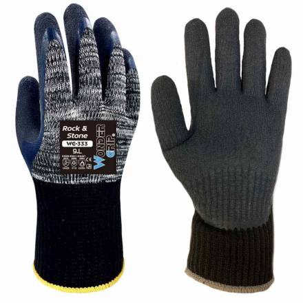 WonderGrip WG-333 Rock and Stone Double Latex Coated Work Glove - Large