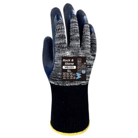 WonderGrip WG-333 Rock and Stone Double Latex Coated Work Glove - Large