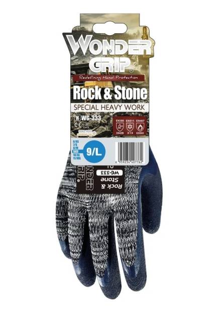 WonderGrip WG-333 Rock and Stone Double Latex Coated Glove XL (Size 10)