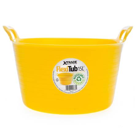 X-Trade Flexi-Tub Yellow 15 Litre Flexible Tub - Recycled Plastic