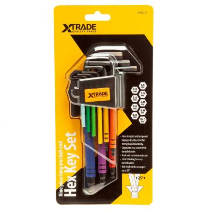 X-Trade 9-Piece Long Arm Ball End Hex Key Set