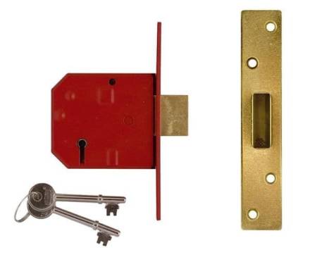 Union 2134E 5-Lever BS Mortice Deadlock Polished Brass 79.5mm (3in)