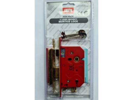 Union 2201 5 Lever Mortice Sashlock Polished Brass 65mm 2.5in