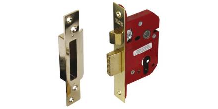 Union 2201 5 Lever Mortice Sashlock Polished Brass 65mm 2.5in