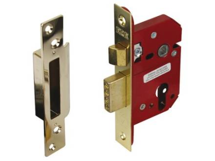 Union 2201 5 Lever Mortice Sashlock Polished Brass 65mm 2.5in