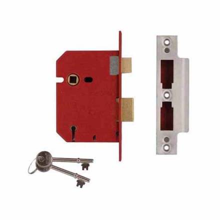 Union 2201 5 Lever Mortice Sashlock Satin Chrome 77.5mm 3in
