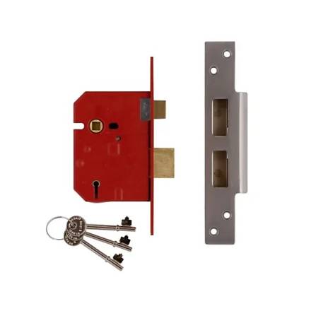 Union 2234E 5-Lever BS Mortice Sashlock Satin Chrome 67mm (2.5in)