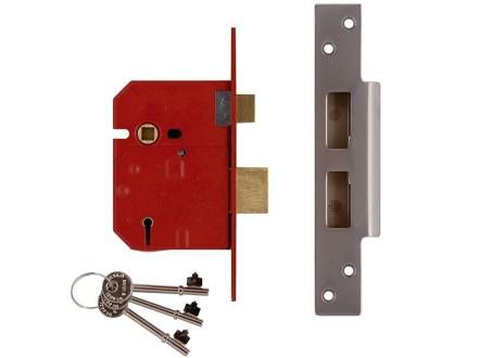 Union 2234E 5-Lever BS Mortice Sashlock Satin Chrome 67mm (2.5in)