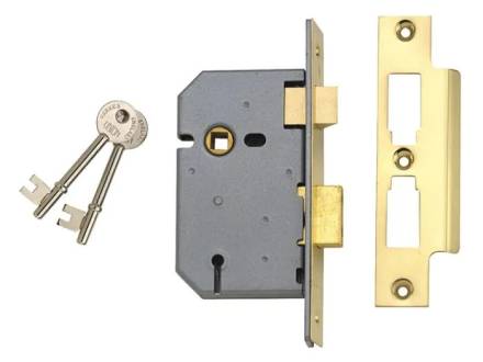 Union 2277 3 Lever Mortice Sashlock Polished Brass 77.5mm (3")
