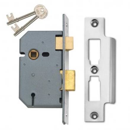 Union 2277 3-Lever Mortice Sashlock Satin Chrome 65mm (2.5in)