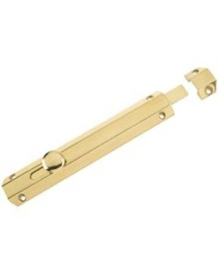 Zoo Hardware ZAB100C Surface Bolt 202mm Polished Brass
