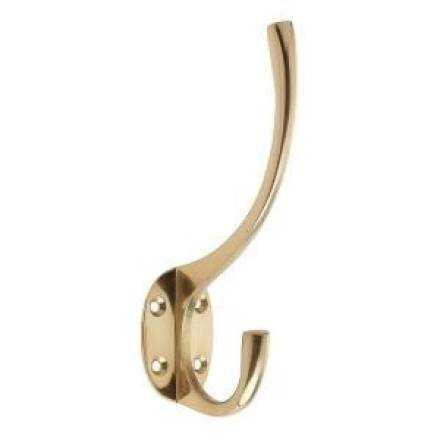Zoo Hardware ZAB80 Hat and Coat Hook 127mm Polished Brass