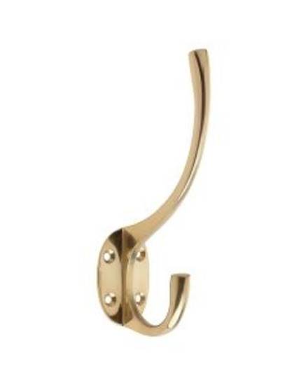 Zoo Hardware ZAB80 Hat and Coat Hook 127mm Polished Brass