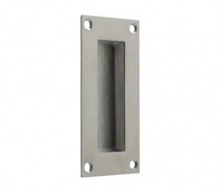 Zoo Hardware ZAS10SS Satin Stainless Steel Flush Pull 100 x 50mm
