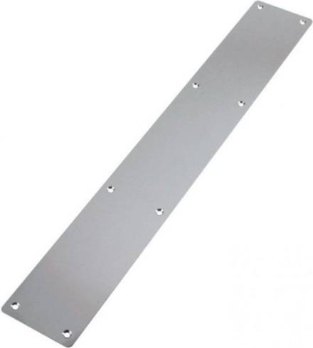 Zoo Hardware Blank Finger Plate Radius Corners 75 x 475mm Satin Stainless Steel