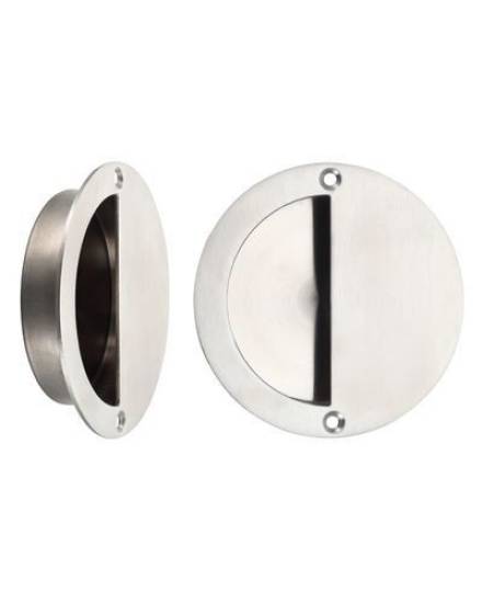 Zoo Hardware ZAS41SS Half Moon Flush Pull 90mm Diameter Satin Stainless Steel