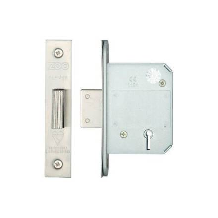 Zoo Hardware ZBSD64SS British Standard 5 Lever Mortice Deadlock 64mm Satin Stainless Steel