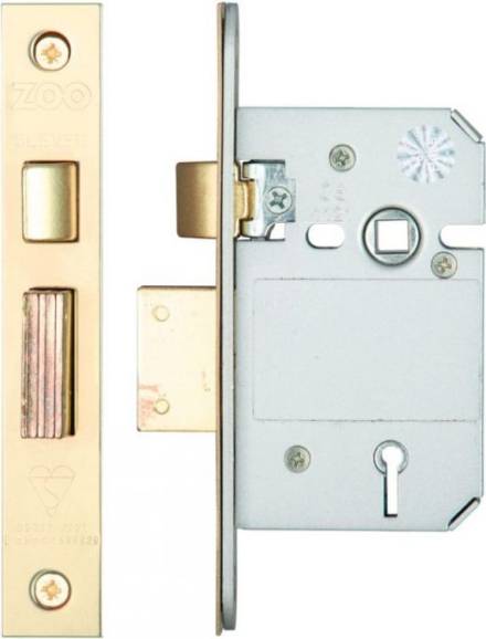 Zoo Hardware British Standard 5 Lever Sashlock 64mm PVD Brass