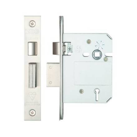 Zoo Hardware 76mm Satin Stainless Steel British Standard 5 Lever Mortice Sashlock