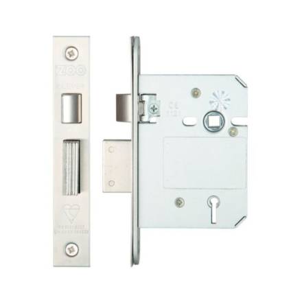 Zoo Hardware 76mm Satin Stainless Steel British Standard 5 Lever Mortice Sashlock