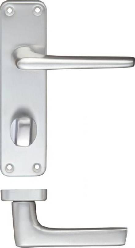 Zoo Hardware ZCA23SA Contract Aluminium SAA Lever on Bathroom Backplate