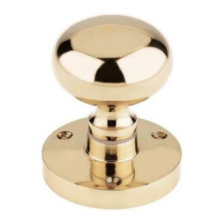 Zoo Hardware ZCB35PB Mushroom Mortice Knob Polished Brass 52mm