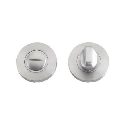 Zoo Hardware ZCS2004SS Satin Stainless Steel Thumb Turn and Release with Escutcheons and 5mm Spindle