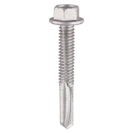 TIMCO Metal Construction Heavy Section Hex Self-Drilling Tek Screw Zinc 5.5 x 100mm (Box of 100)