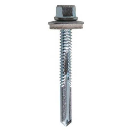 TIMCO Heavy Section Hex Head Self-Drilling TEK Screw With 16mm EPDM Washer Zinc 5.5 x 100mm